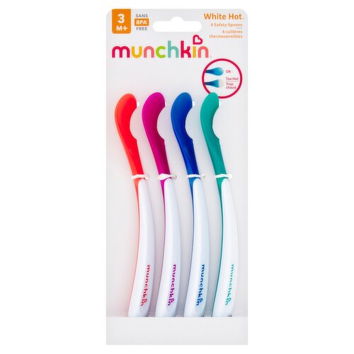 Munchkin 4 White Hot Safety Spoons 3m+