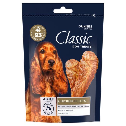 Dunnes Stores Classic Dog Treats Chicken Fillets Adult 1 Year Plus 100g