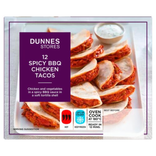 Dunnes Stores 12 Spicy BBQ Chicken Tacos 240g