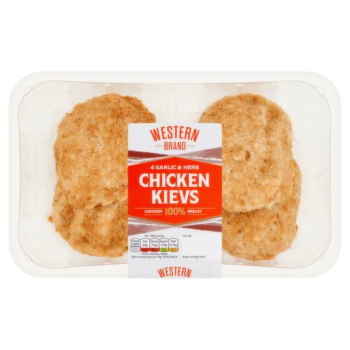 Western Brand 4 Garlic & Herb Chicken Kiev 520g