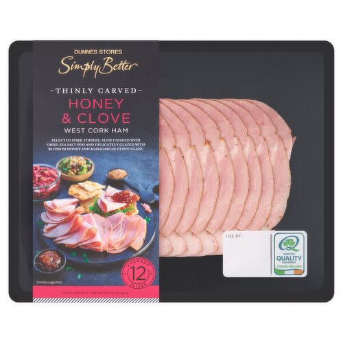 Dunnes Stores Simply Better Thinly Carved Honey & Clove West Cork Ham 140g