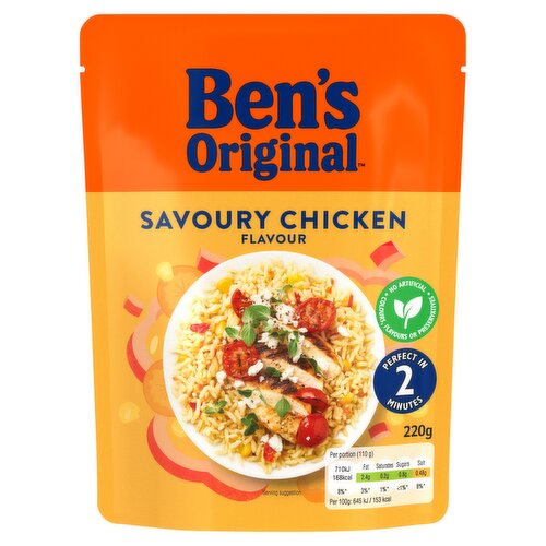 Bens Original Microwave Rice Pouch Savoury Chicken Flavour 220g