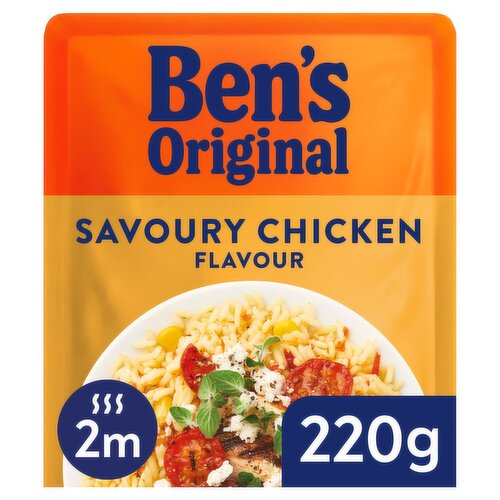 Bens Original Microwave Rice Pouch Savoury Chicken Flavour 220g