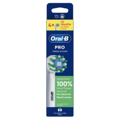Oral-B Pro Cross Action Toothbrush Heads, 4 Counts