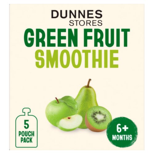 Dunnes Stores Green Fruit Smoothie 6+ Months 5 x 90g (450g)