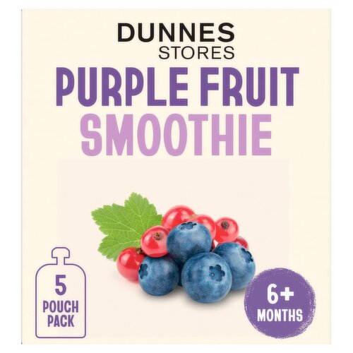 Dunnes Stores Purple Fruit Smoothie 6+ Months 5 x 90g (450g)