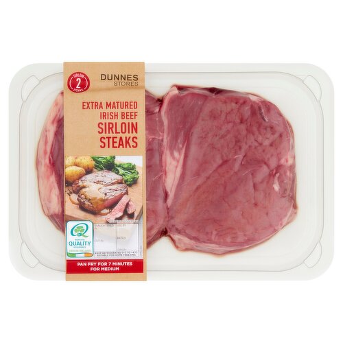 Dunnes Stores 2 Extra Matured Irish Beef Sirloin Steaks 400g