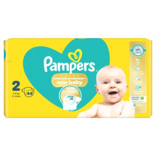 Pampers Premium Protection New Baby Size 2, 44 Nappies, 4kg-8kg