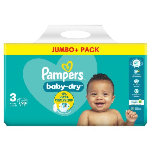 Pampers Baby-Dry Size 3, 98 Nappies