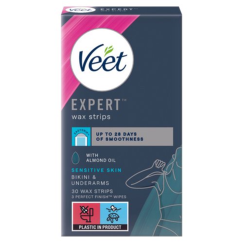 Veet 30 Expert Wax Strips with Almond Oil