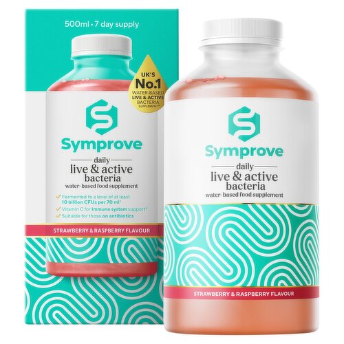 Symprove Strawberry & Raspberry Flavour Water-Based Food Supplement 500ml