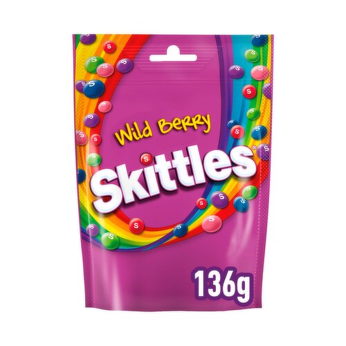Skittles Wild Berry Flavour Sweets Bag 136g