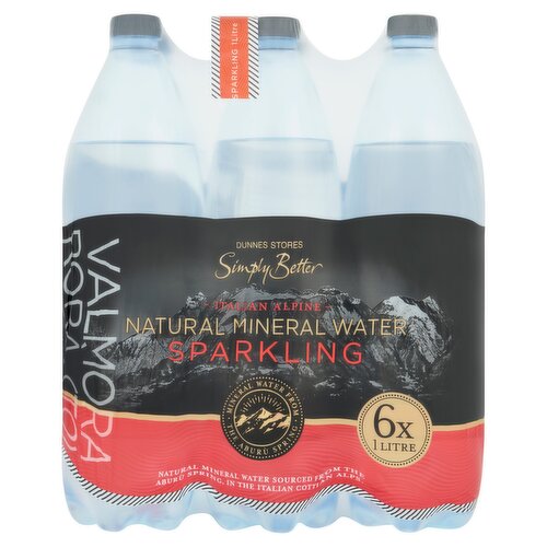 Dunnes Stores Simply Better Natural Mineral Water Sparkling 6 x 1 Litre