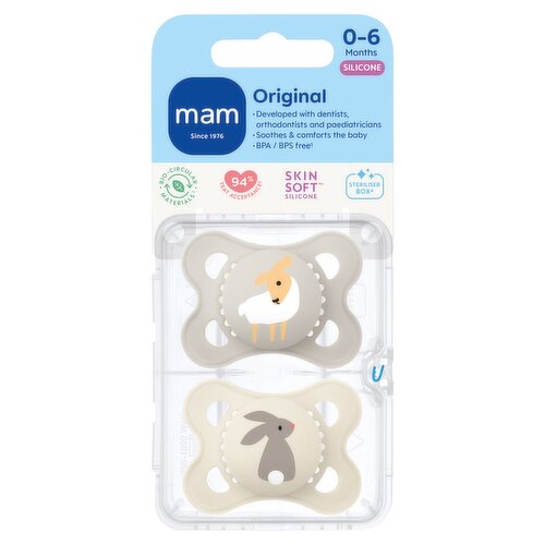 MAM ORIGINAL 0-6M SOOTHER 2PK 