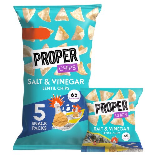 PROPERCHIPS Salt & Vinegar Lentil Chips 5 x 14g (70g)