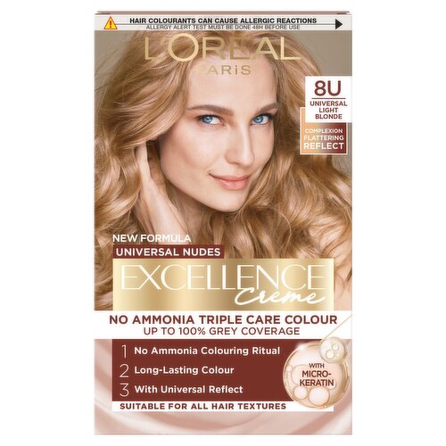 Excellence Nudes 8U Light Blonde: Flattering, 100% Grey Coverage, for luminous results.