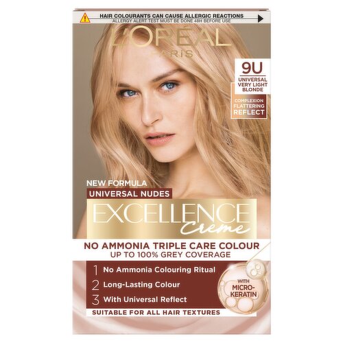 Excellence Nudes 9U Very Light Blonde: Flattering, Grey Coverage, for a natural tone.