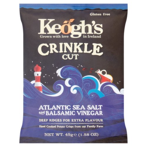 Keogh's Crinkle Cut Atlantic Sea Salt and Balsamic Vinegar 45g