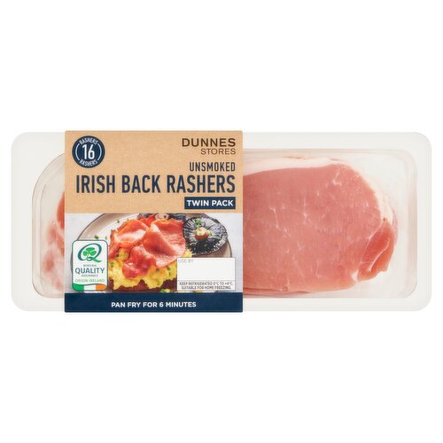 Dunnes Stores 16 Unsmoked Irish Back Rashers 2 x 320g (640g)