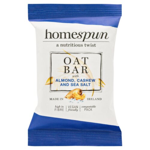Homespun Oat Bar with Almond, Cashew and Sea Salt 50g