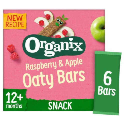 Organix Raspberry & Apple Soft Oaty Bars Toddler Snacks Multipack 138g (6x23g) 12 months+