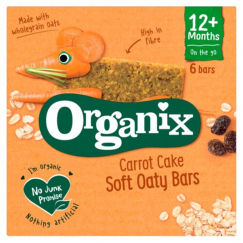 Organix Carrot Cake Soft Oaty Bars Toddler Snacks Multipack 138g (6x23g) 12 months+