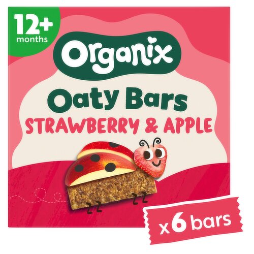 Organix Strawberry & Apple Soft Oaty Bars Toddler Snacks Multipack 138g (6x23g) 12 months+