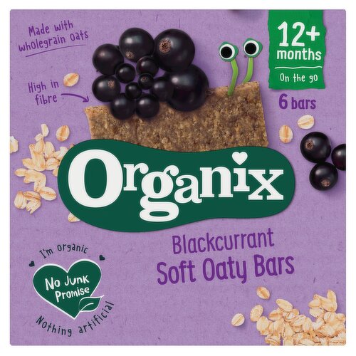Organix Blackcurrant Soft Oaty Bars Toddler Snacks Multipack 138g (6x23g) 12 months+