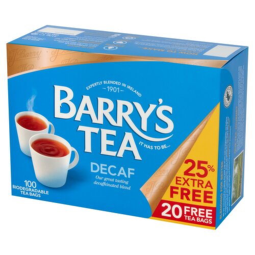 Barry's Tea Decaf 80 Teabags + 25% Extra Free 313g