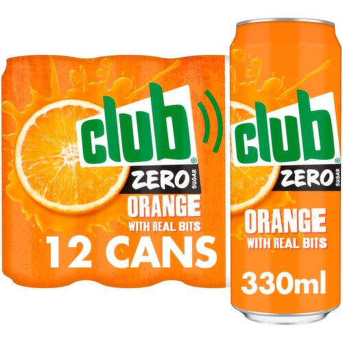 Club Zero Sugar Orange Can 12 x 330ml