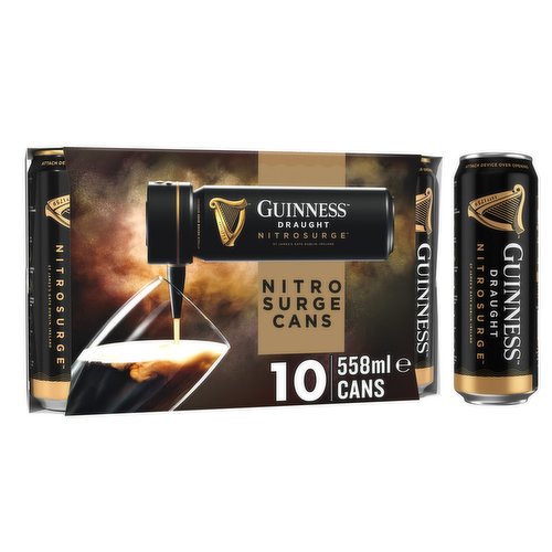 Guinness Draught Nitrosurge Stout Beer 10x558ml Can