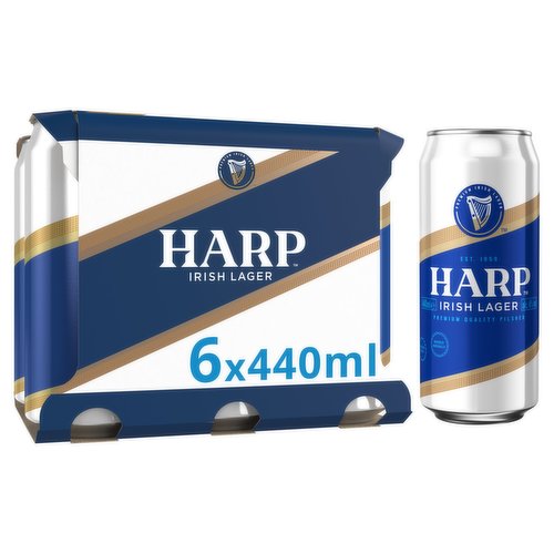 Harp Lager Beer  6x440ml Can