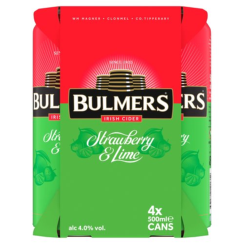 Bulmers Strawberry & Lime Irish Cider 4 x 500ml