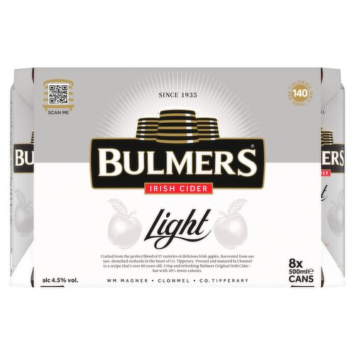 Bulmers Irish Cider Light 8 x 500ml
