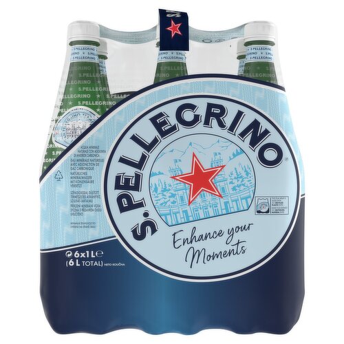 S. Pellegrino Sparkling Natural Mineral Water 6 X 1L