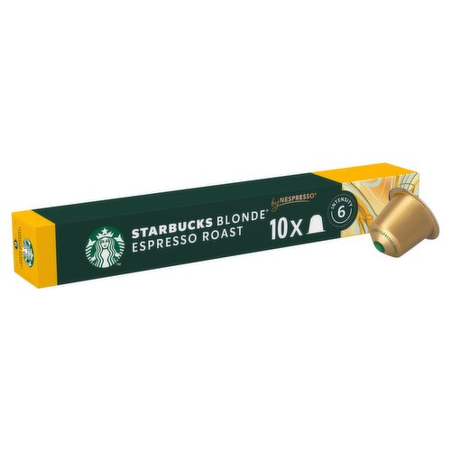 STARBUCKS BLONDE Espresso Roast by NESPRESSO, Blonde Roast Coffee, 53g box of 10 