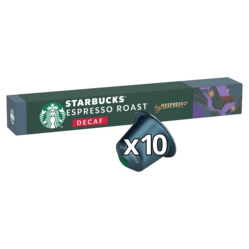 Starbucks® by Nespresso® Decaf Dark Espresso Roast Coffee Pods X10