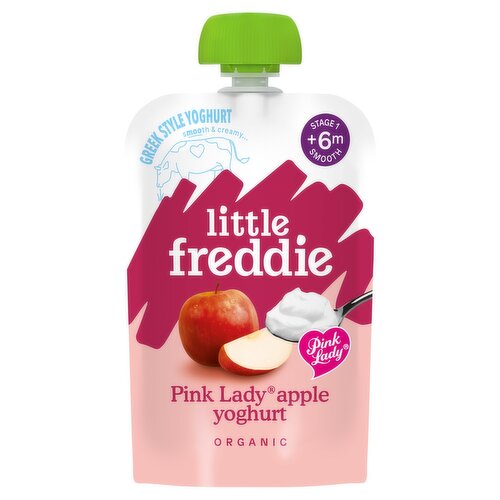 Little Freddie Organic Pink Lady Apple Yoghurt Stage 1 +6m Smooth 100g