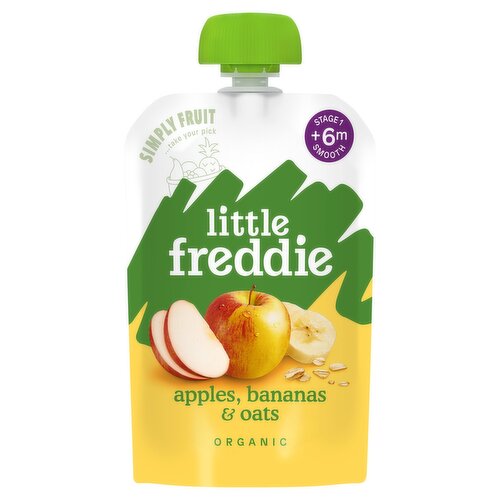 Little Freddie Organic Apples, Bananas & Oats Smooth Stage 1 +6m 100g