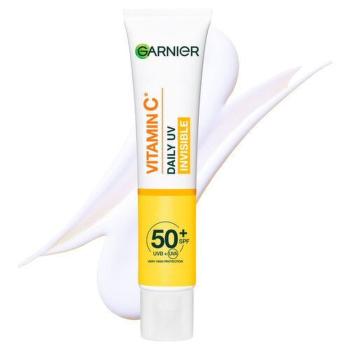 Garnier Vitamin C Daily UV, Invisible Brightening Fluid, SPF50+, Prevents & Corrects Damage, 40ml