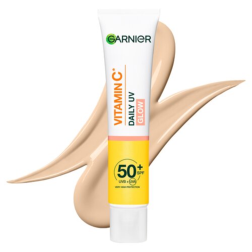 Garnier Vitamin C Daily UV Brightening Fluid Sheer Glow, SPF50+, Prevents & Corrects Damage, 40ml
