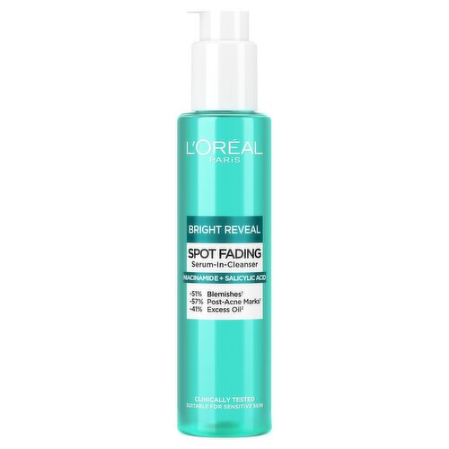 L'Oréal Paris Bright Reveal Spot Fading Serum-In-Cleanser, Niacinamide and Salicylic Acid, 150ml