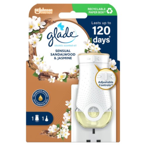 Glade Electric Scented Oil Plug In Holder & Refill Sandalwood & Jasmine 20ml