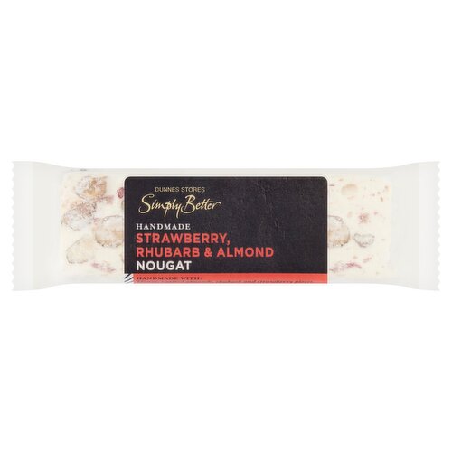 Dunnes Stores Simply Better Handmade Strawberry, Rhubarb & Almond Nougat 45g
