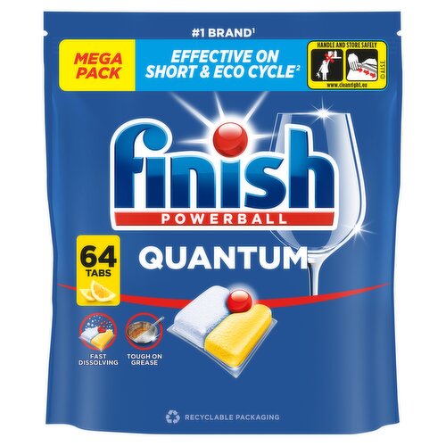 Finish Quantum All In One Dishwasher Tablets Lemon - 64 Tabs