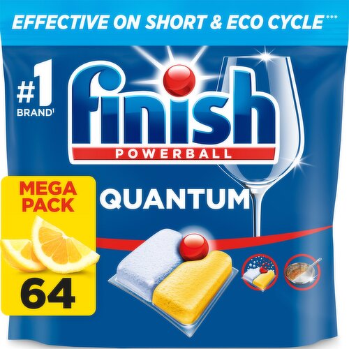 Finish Quantum All In One Dishwasher Tablets Lemon - 64 Tabs