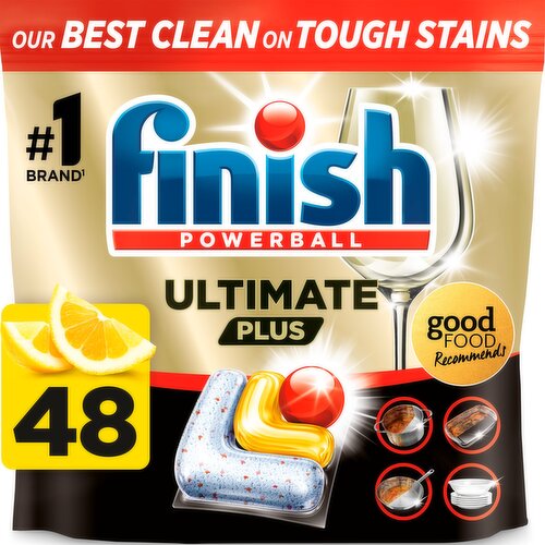 Finish Ultimate Plus All In One Lemon Dishwasher Tablets Lemon - 48 Tabs