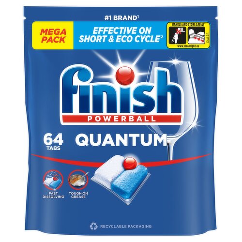 Finish Quantum All In One Dishwasher Tablets Fresh - 64 Tabs