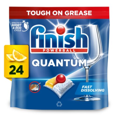 Finish Quantum All In One Lemon Dishwasher Tablets - 24 Tabs