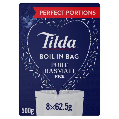 Tilda Boil in Bag Pure Basmati Rice 8 Bags 500g